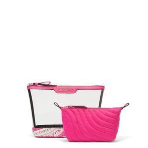 - VICTORIA SECRETS PINK SWIRL 2 PIECE MAKEUP BAG - NWT